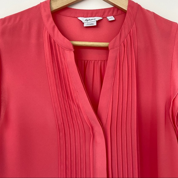 REITMANS PINK TOP/BLOUSE WITH PINTUCK DETAILS AND FLUTTER SLEEVES, MEDIUM - Picture 3 of 7